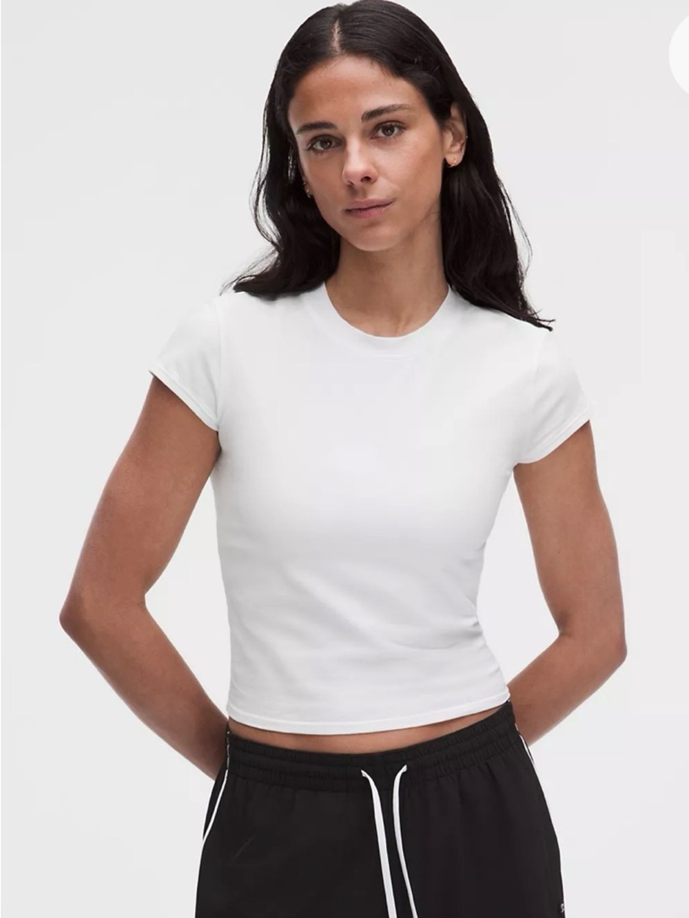 NWT Lululemon Organic 100% Cotton Baby Tee White Cropped Crewneck